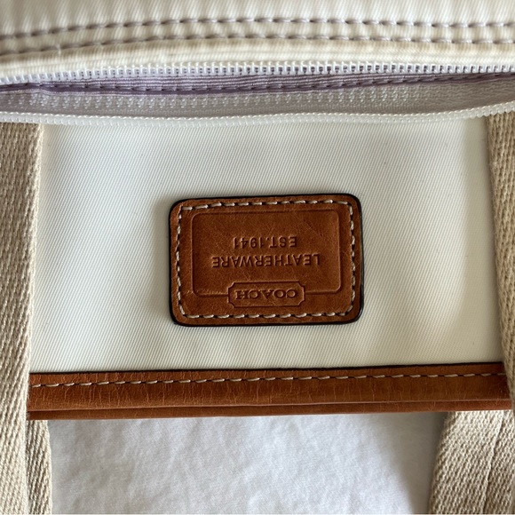 Coach HMW Tote Brass White Bag Pre owned - Picture 7 of 12